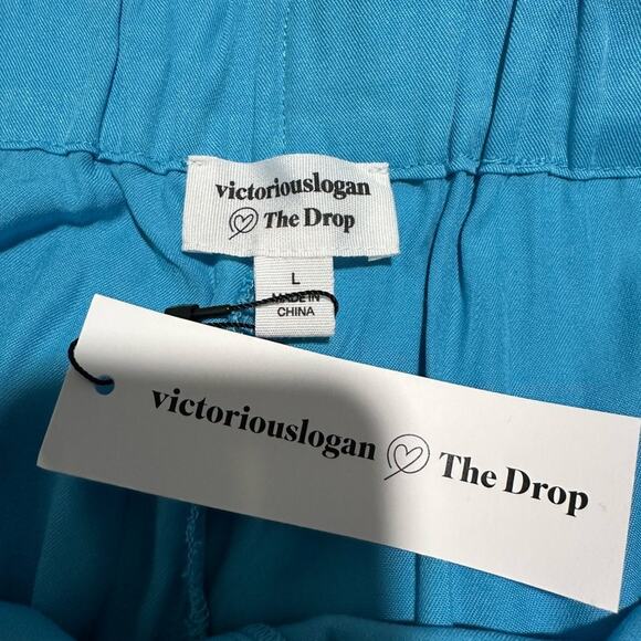 Victoriouslogan The Drop  Women's Wide Leg Pull On Pant Blue Large - Picture 8 of 16